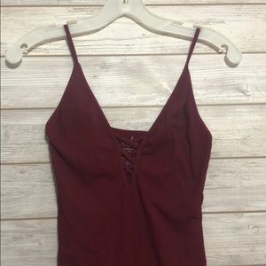Red free people tank top